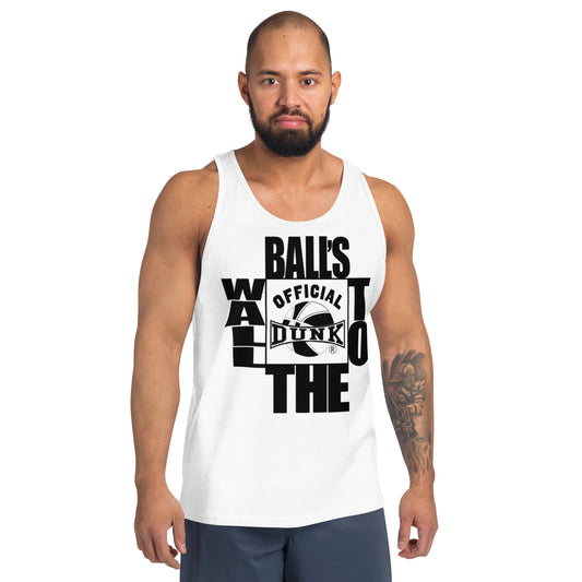 BALLS TO THE WALL TANK TOP WHITE